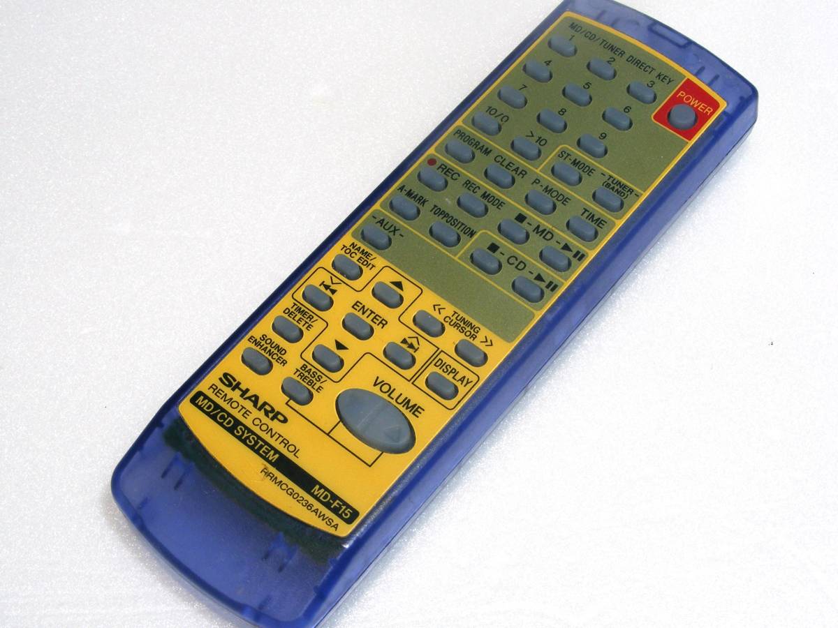 SHARP シャープ MD/CD SYSTEM MD-F15用 リモコン ★拍卖