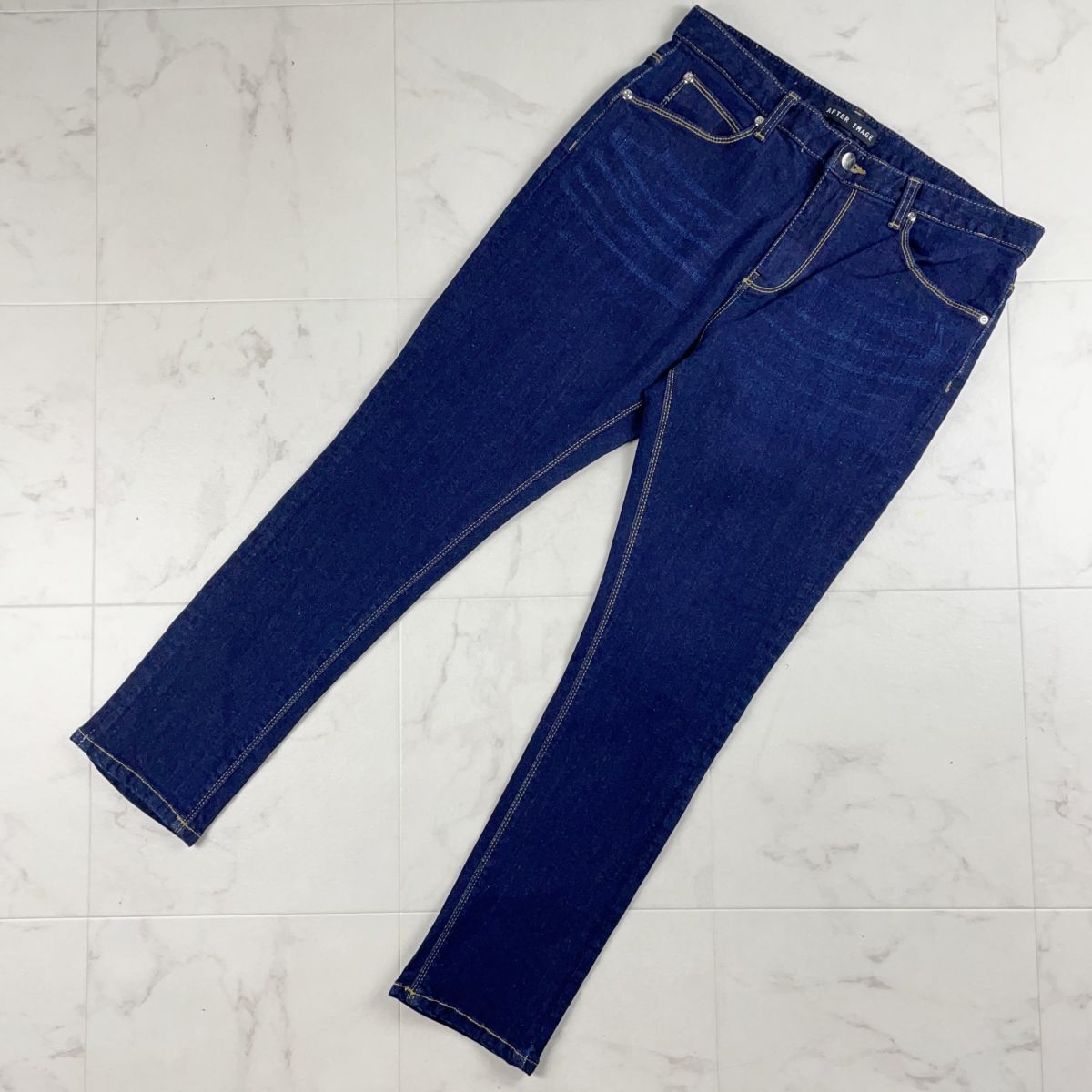 美品 After image アフターイメージ デニムパンツ ボトムス メンズ レディース インディゴブルー サイズ30*HC1316拍卖