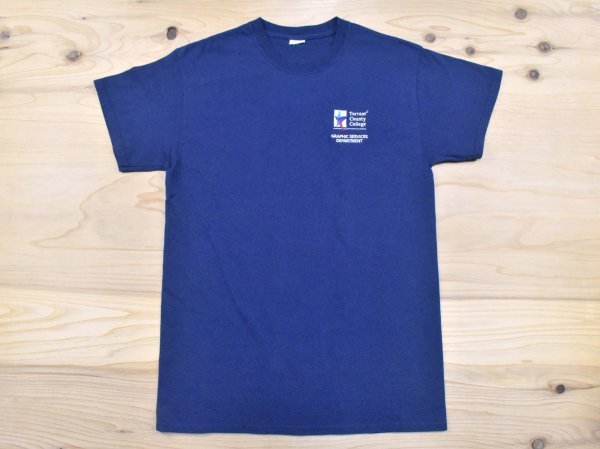 レア2000sUSA古着 タラント郡立大学 刺繍ロゴ Tシャツ sizeSM相当 紺 ネイビー カレッジ 胸ロゴ グラフィック 2000年代 Y2K拍卖