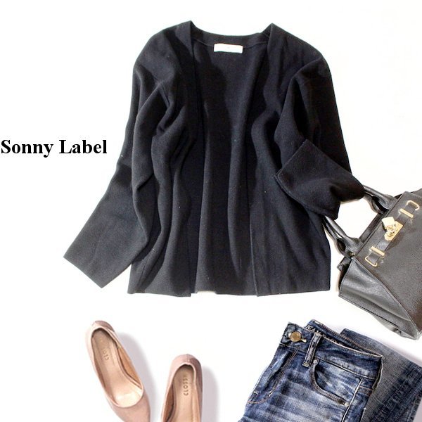 ☆☆ 美品 アーバンリサーチ Sonny Label ☆☆ ゆったり綺麗め ノーボタン コットン 厚手 ニット カーディガン F 春 秋 合服 23A10拍卖
