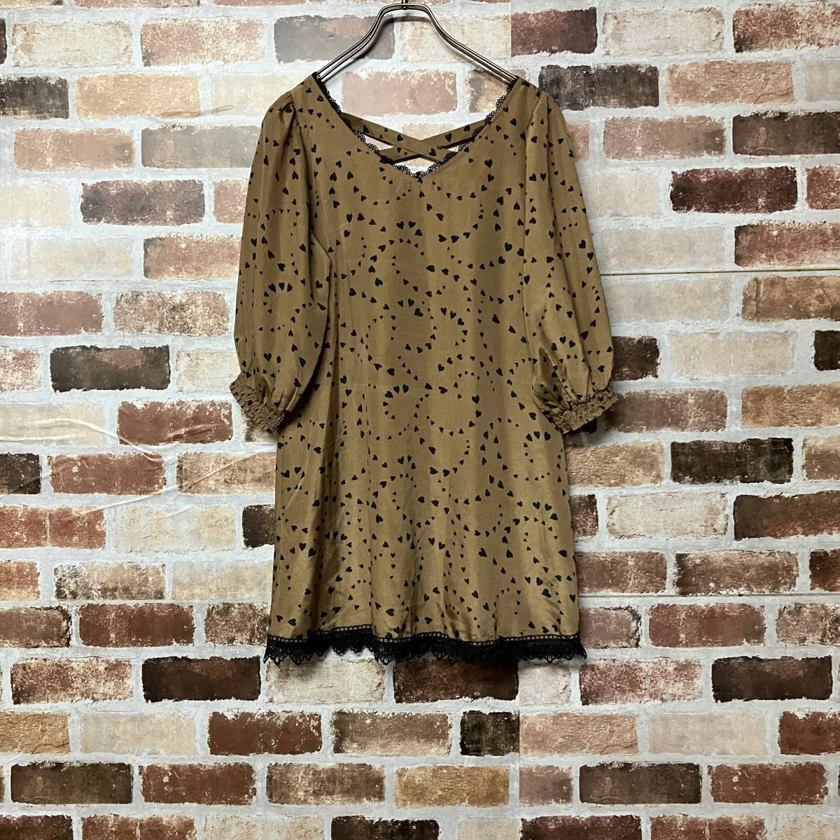 【FREE'S MART】レース×ハート柄チュニックミニワンピース拍卖