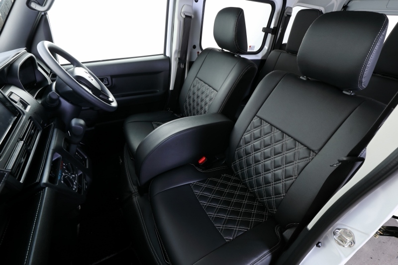 ダイハツ新型ハイゼットカーゴS700VS710VクルーズクルーズターボPVCレザーダブルキルトシートカバーSHINKE製拍卖