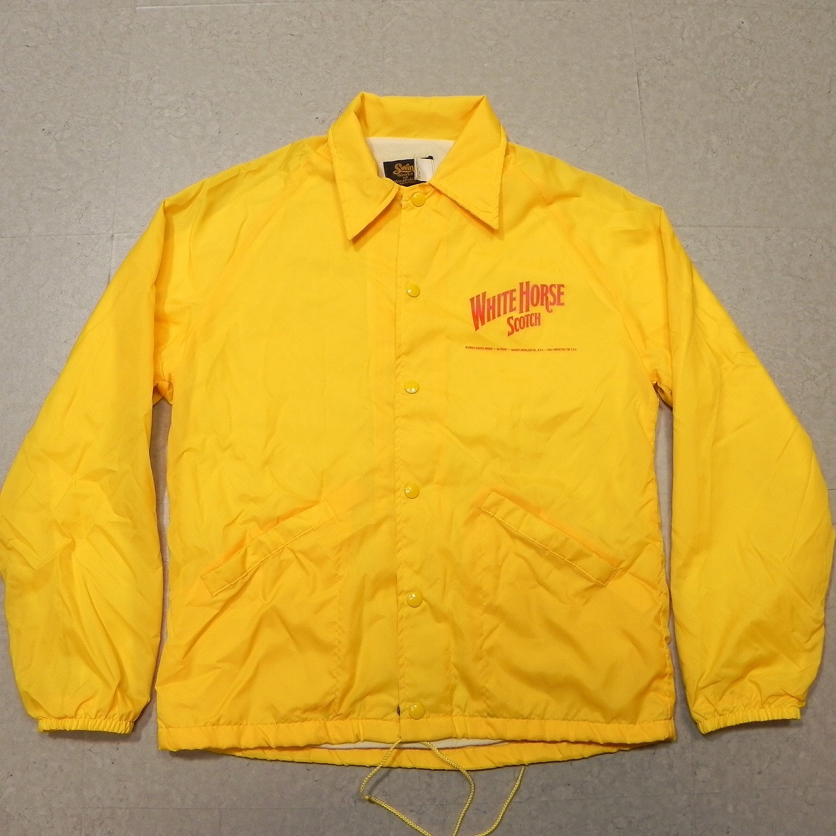 【80'S ビンテージ】Swingster スウィングスター Whitehouse Scotch Whisky コーチジャケット S 黄色 ホワイトホース ウィスキー ★e拍卖