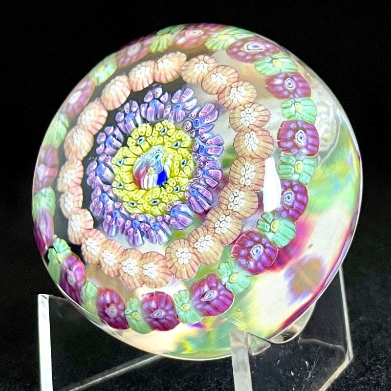 希少 BACCARAT オールド バカラ クリスタル ペーパーウェイト ミルフィオリ アンティーク Millefiori拍卖