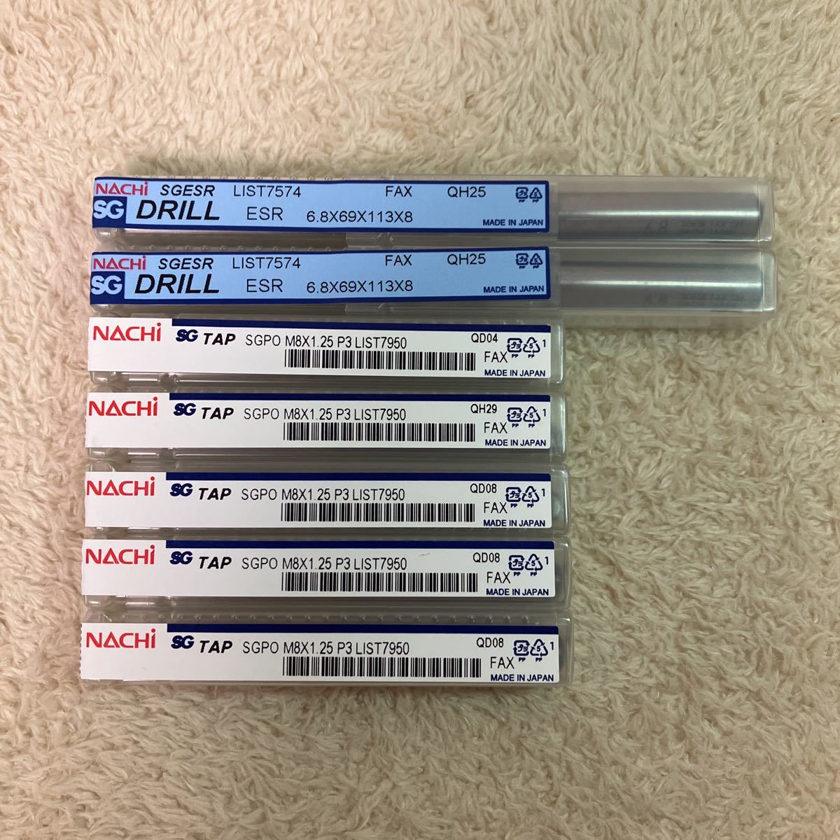 ナチ 不二越 NACHI ポイントタップ SGPO M8X1.25 P3 REG 5本 下穴ドリル SGESR6.8 2本拍卖