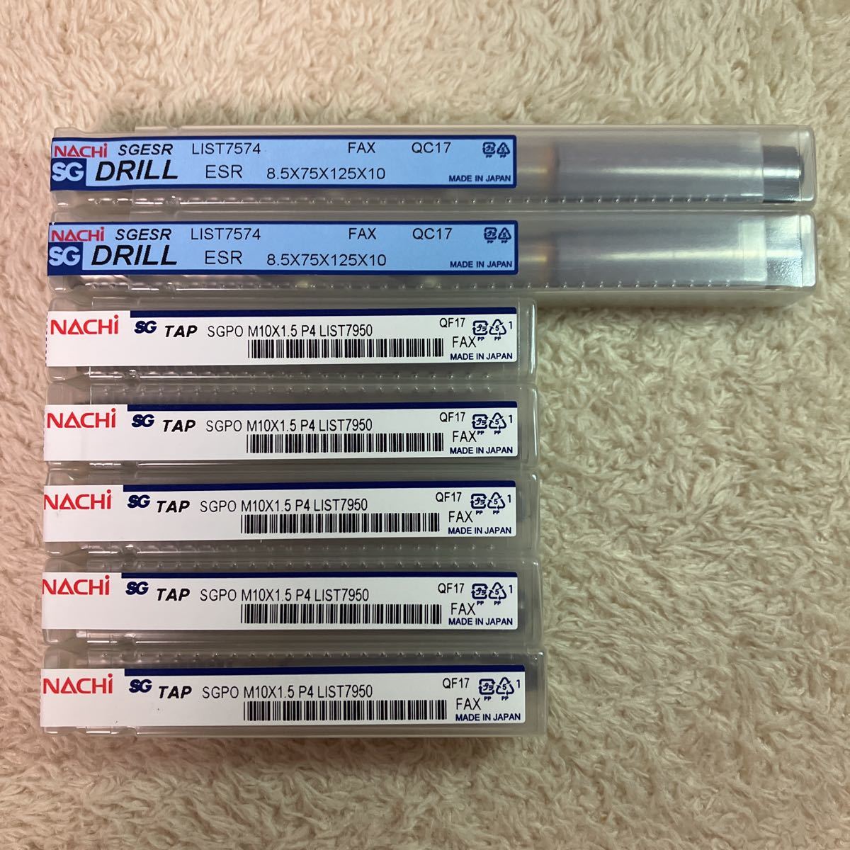 ナチ 不二越 NACHI ポイントタップ SGPO M10X1.5 P4 REG 5本 下穴ドリル SGESR8.5 2本拍卖