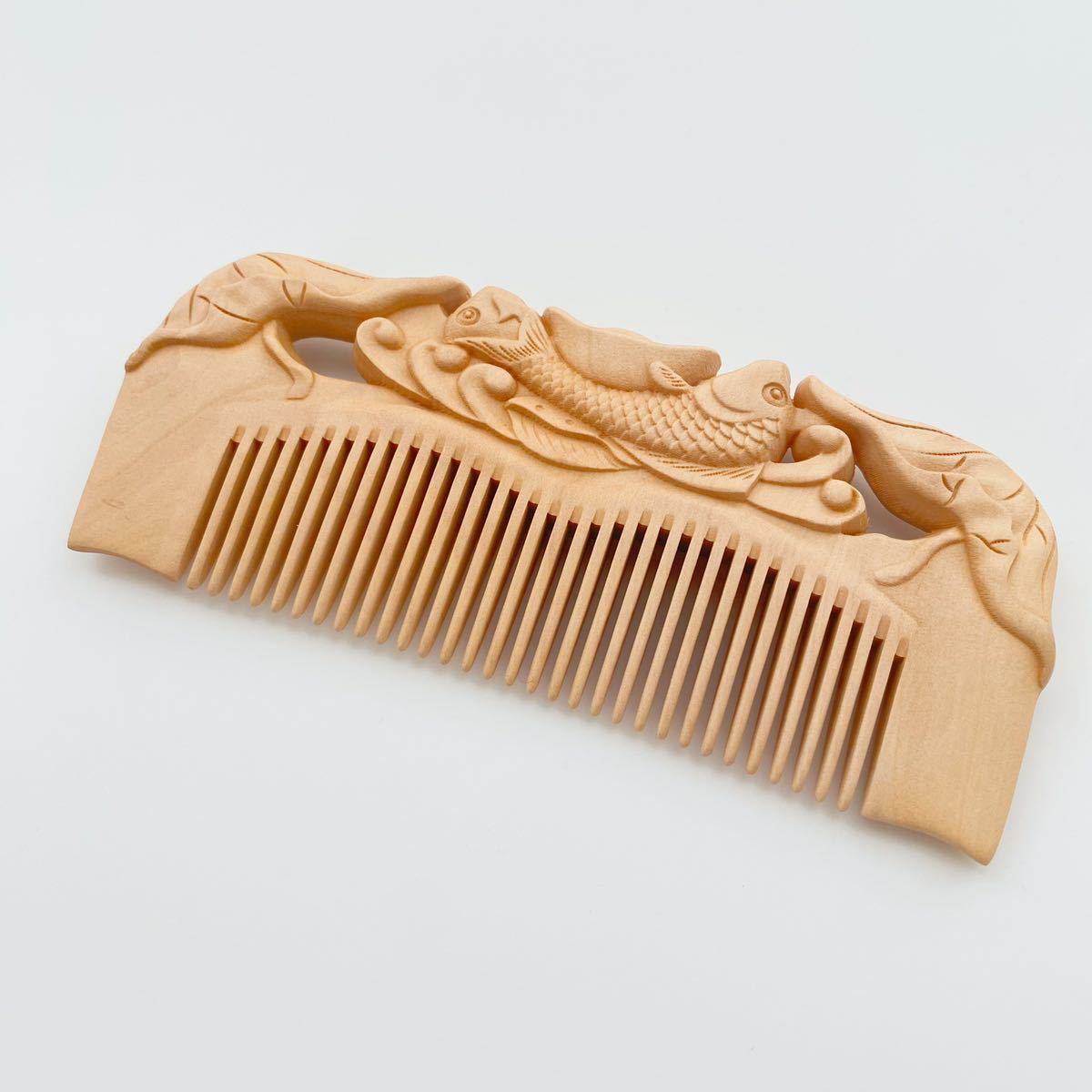 つげ櫛 本つげ 木製櫛 花 静電気防止 美髪 頭皮マッサージ 男女プレゼント拍卖