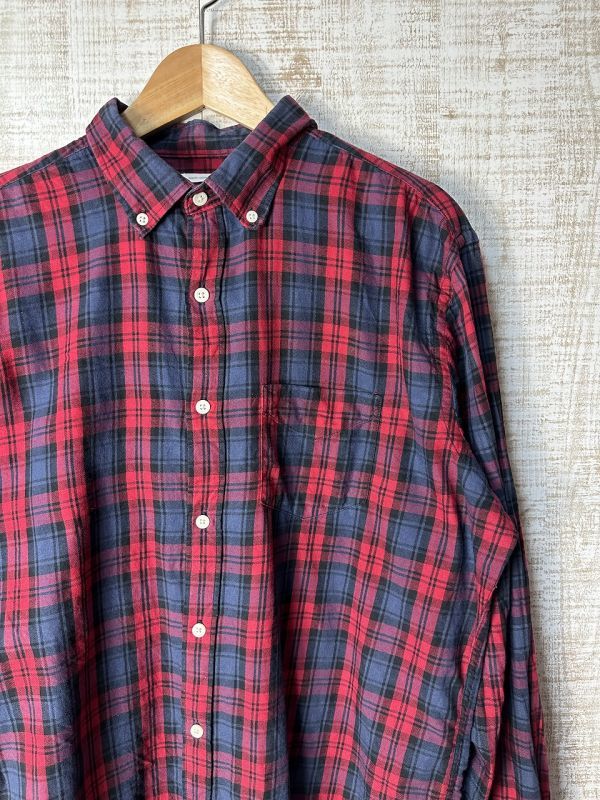 ☆US古着 OLD NAVY オールドネイビー チェック柄 長袖 シャツ レッド赤×ネイビー紺【L】コットン ◆4099◆拍卖