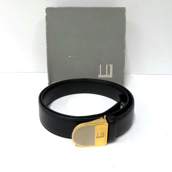 dunhill/ダンヒル レザーベルト ブラック 36/90 箱有拍卖