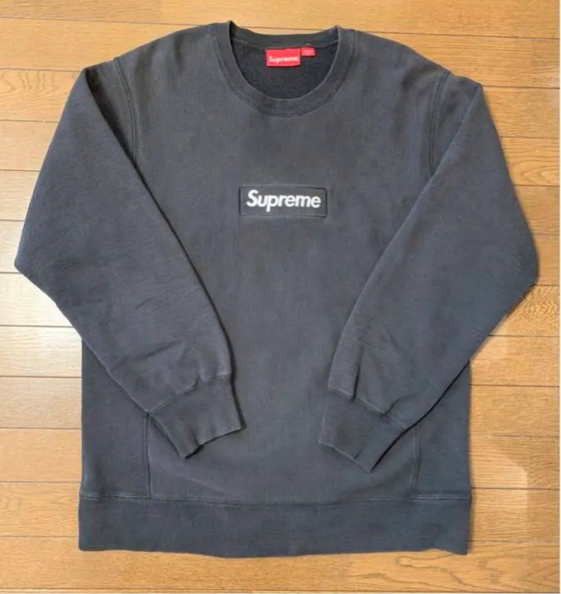 Supreme Crewneck ボックスロゴ スウェット BLACK クルーネック シュプリームボックスロゴ XLサイズ USED品 正規店購入の本物 黒色拍卖