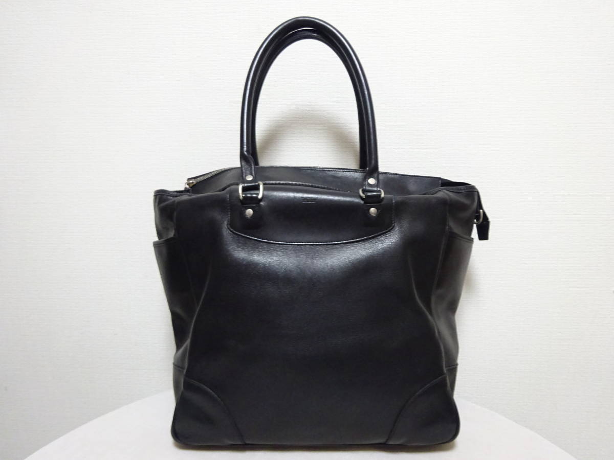 TUSTING×SHIPS タスティング×シップス 大型 トートバッグ レザーバッグ 肩掛け可能 ブラック 黒 メンズ ENGLAND製拍卖