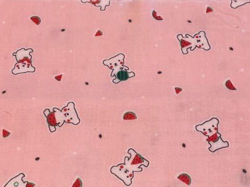 ★76☆ しろくま Wガーゼ ダブルガーゼ生地はぎれセット スイカ 西瓜 ピンク拍卖