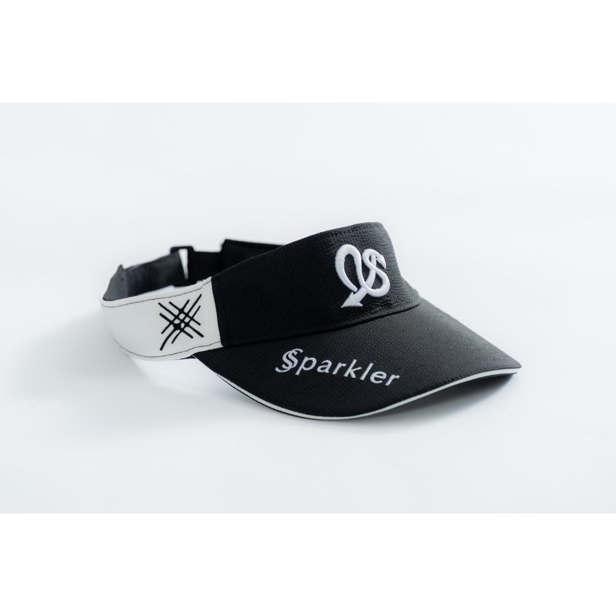 ●新品●Sparkler●ゴルフ バイザー メンズ・レディース●ブラック/ホワイト●フリーサイズ拍卖