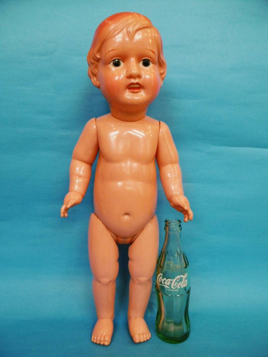 当時物★座/立タイプ/大きい50センチ/セルロイド人形/頭手足ゴム繋ぎ/昔玩具昭和レトロ★拍卖