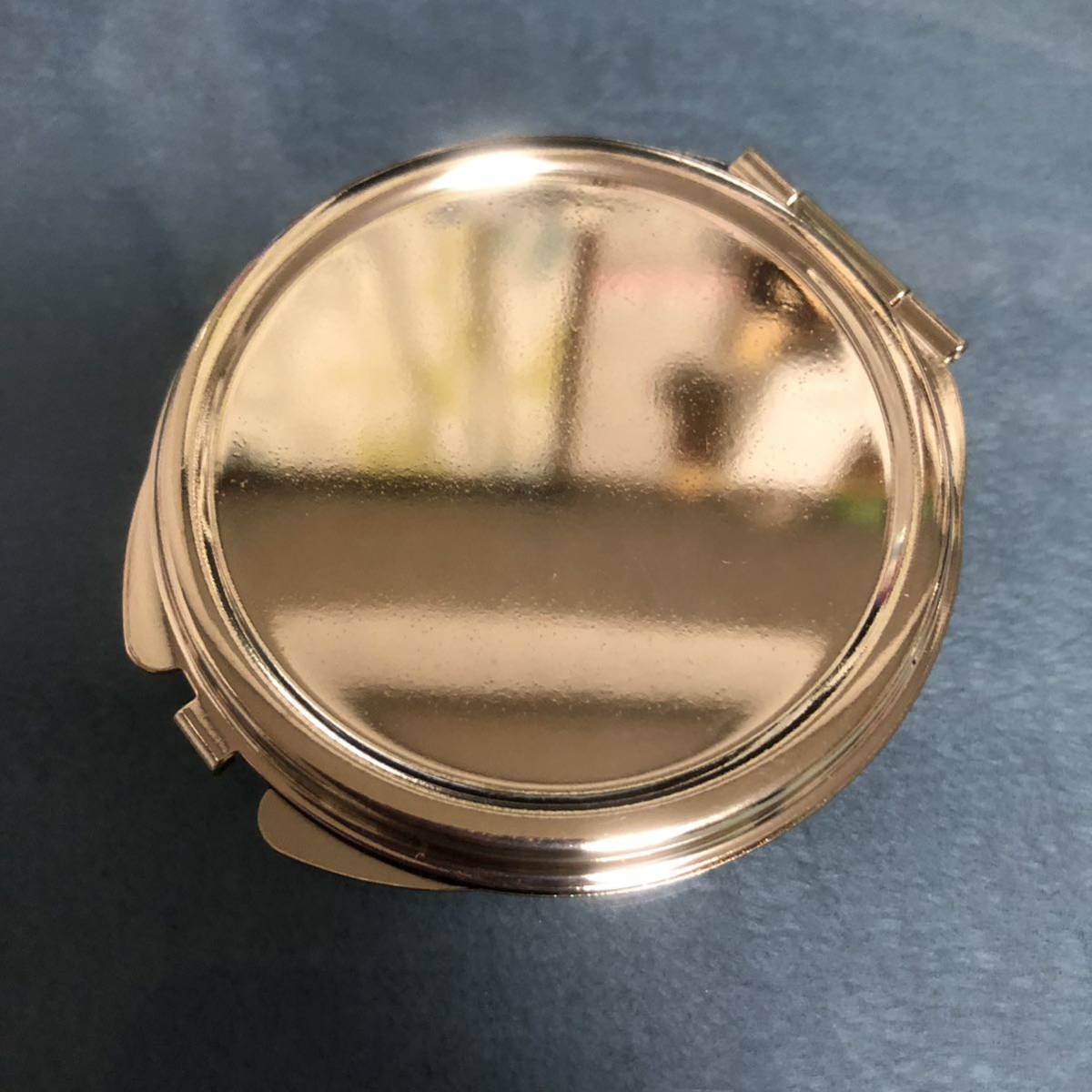 デコ素材 デコ土台 ミラー コンパクトミラー 鏡 丸型 ゴールドカラー拍卖