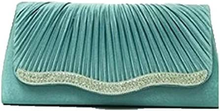 新品●送料¥1020●プリーツ サテンパーティバッグ ミント拍卖
