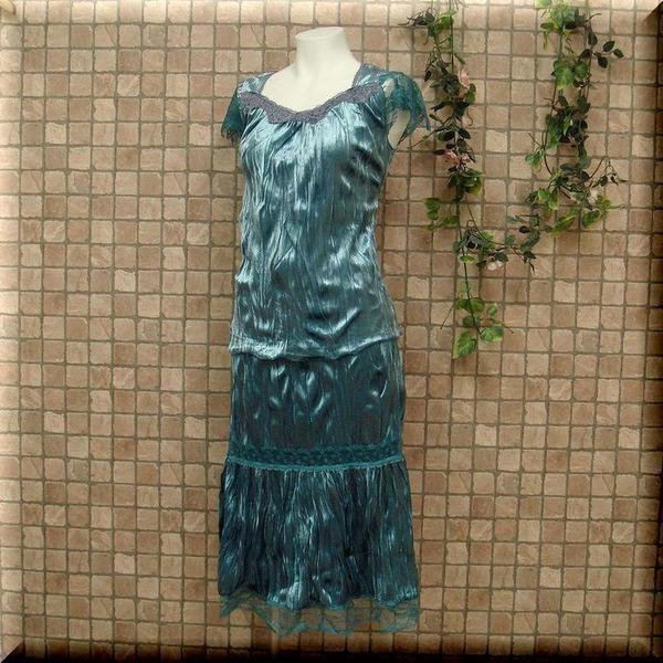 新品●¥500~ クラシュバロア 上下スーツ ウエストゴム 貴重な1枚 グリーン拍卖