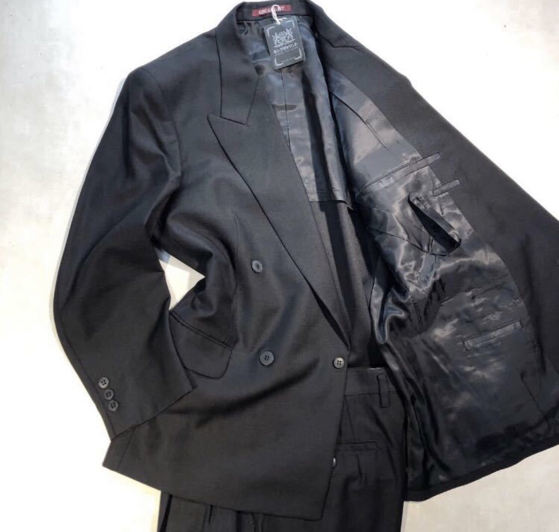 新品【サイズAB4 M★定価5.8万 礼服】4Bダブルスーツ 喪服 漆黒 ブラックフォーマル 背抜き ノーベンツ 2タック 冠婚葬祭 セットアップ拍卖