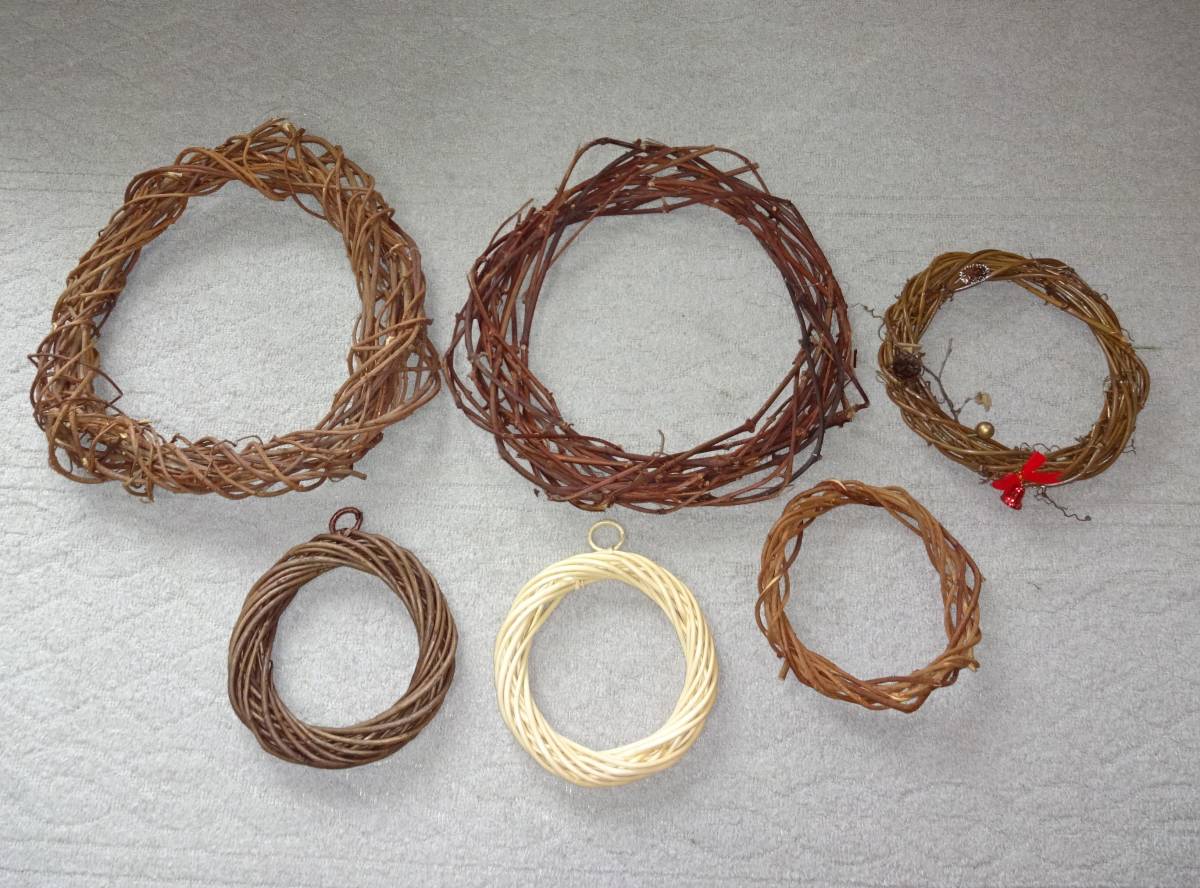 リース土台6点まとめて 天然素材リース土台 クリスマスリース作り拍卖