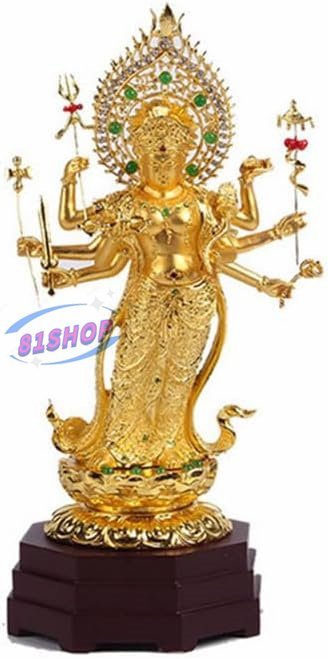 「81SHOP」仏像 千手観音 千手観音菩薩 仏具 仏 仏様 彫刻 像 合金製 総高29cm拍卖