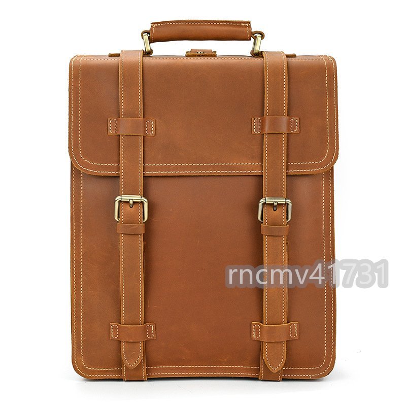 「81SHOP」本革 リュックサック デイパック メンズ 14インチ PC収納 男性用 牛革 バックパック拍卖