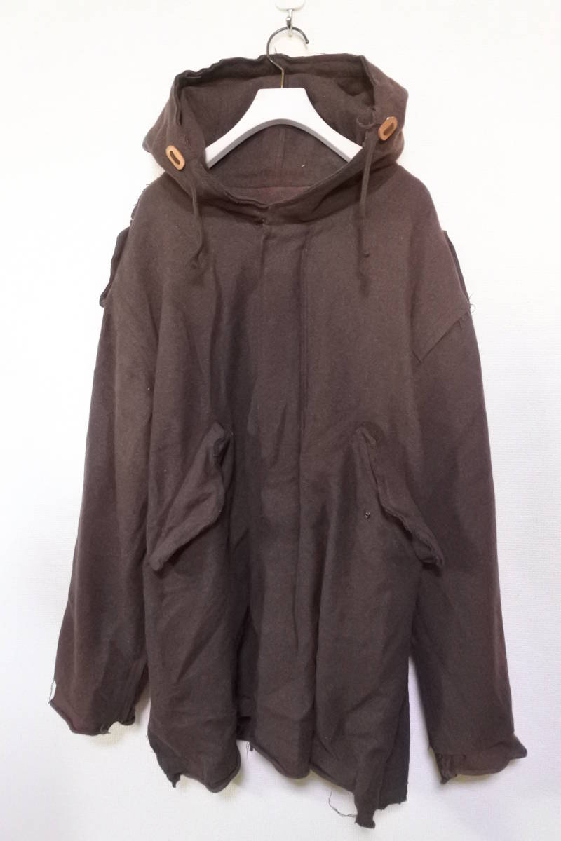 00's Devilock Wool Field Parka size XL デビロック モッズコート ダメージ加工 ブラウン 日本製拍卖