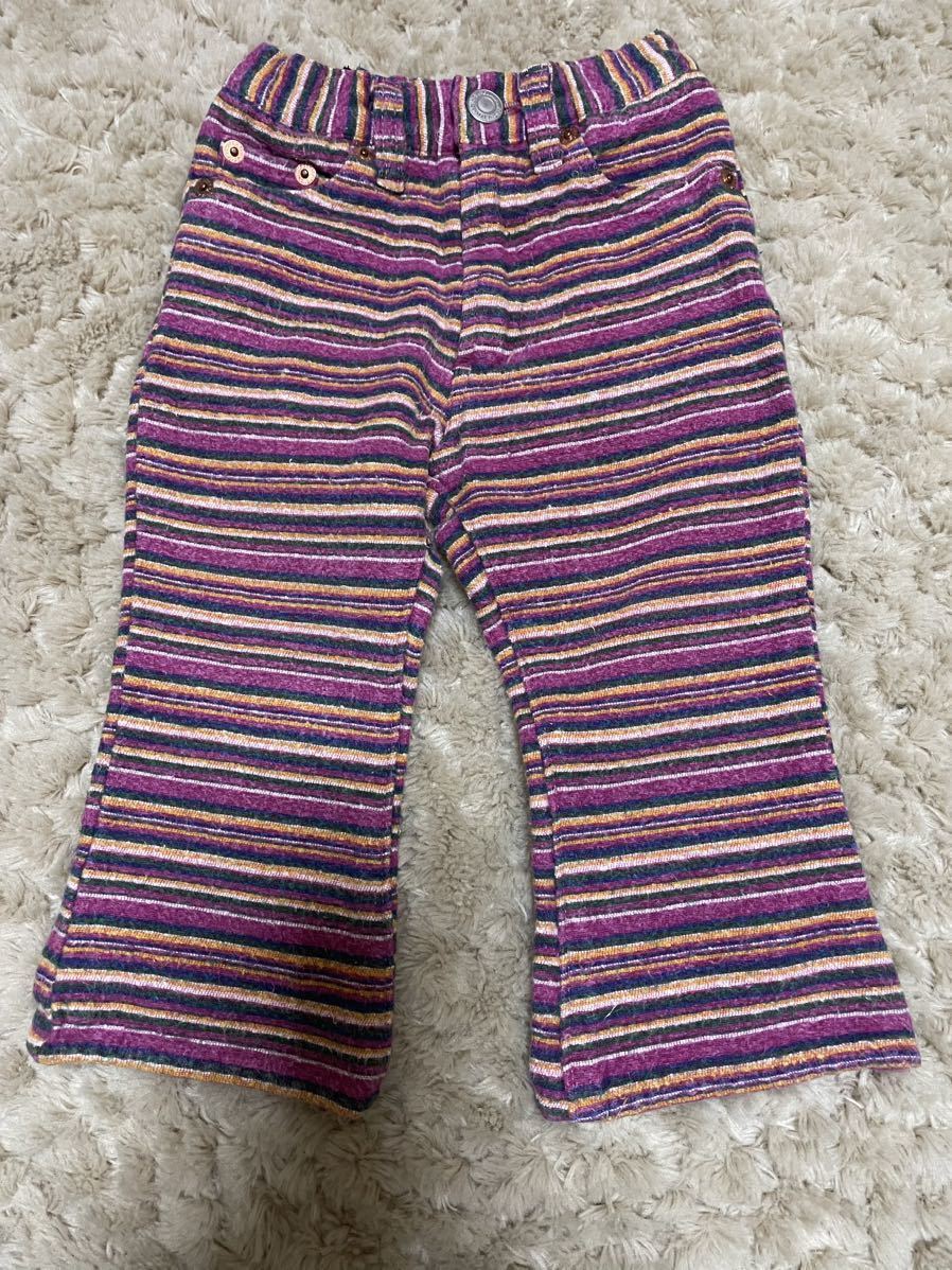 クロップドパンツ ボーダー柄 kids ボトムス パンツ拍卖
