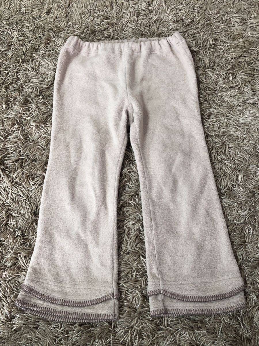 裏起毛 ベージュ あったかパンツ 110センチ拍卖