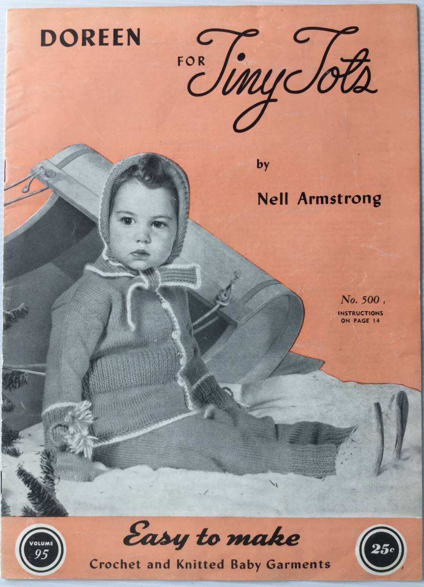 送料無料■ARTBOOK_OUTLET■64-021★クロッシェ ニッティング ベビー ヴィンテージ TINY TOTS Neil Armstrong 米国 1947年 13作品 帽子服拍卖