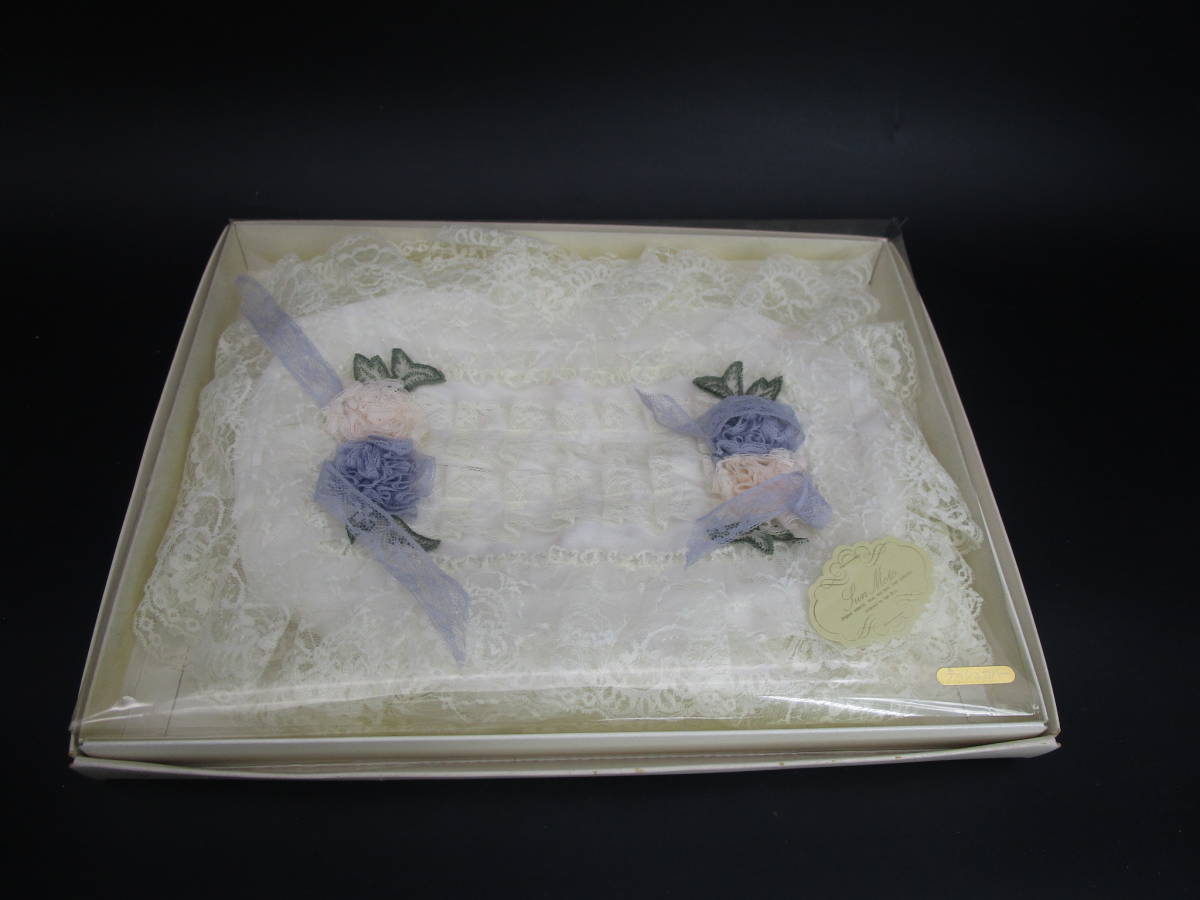 即決 昭和レトロ ティッシュカバー フリル レース SUN MOTO ロマンティッシュカバー 未使用 汚れ?黄ばみ?あり 送料600円(BBC3拍卖