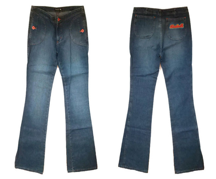 Frankie B フランキービー ブルー フレア ブーツカット デニム パンツ ジーンズ Sサイズ レディース 新品拍卖