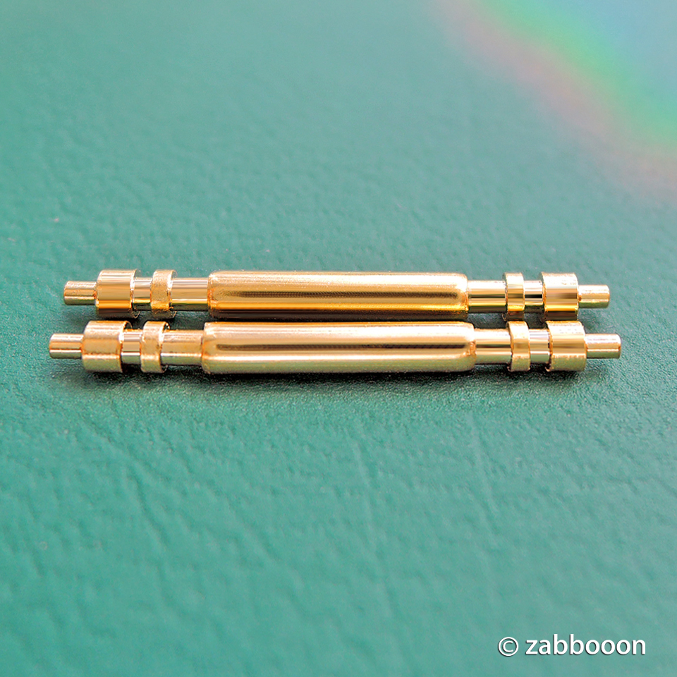 ロレックス用 Gilt ゴールド 金メッキ 仕上げ 17mm【新型 ダブルフリンジ 】バネ棒 1セット オイスターパーペチュアル拍卖