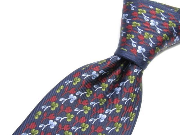 mila schon(ミラショーン) シルクネクタイ リーフ柄 イタリア製 841489C281R05拍卖