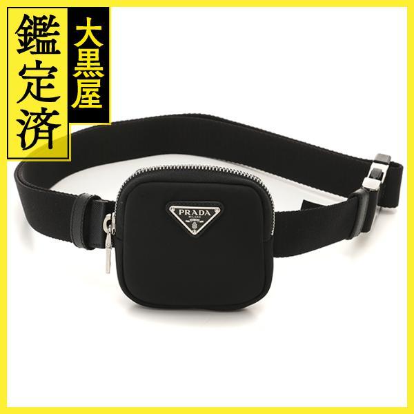 PRADA プラダ  ミニポーチ ベルト(Mサイズ) ブラック NERO 1CN076【472】KS拍卖