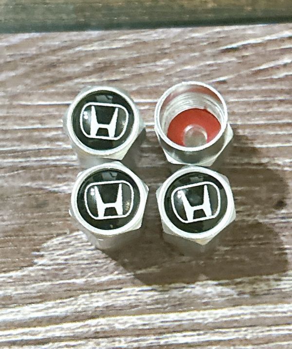 S23【ホンダ シルバー】 バルブキャップ×4個 メッキ エア ホイール ムシ HONDA S660 S2000 N-BOX ヴェゼル ステップワゴン拍卖