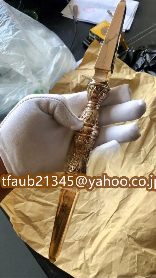 「密教法具 寺院用仏具」真言宗 金剛杵 独鈷杵 仏具 銅製 磨き仕上げ 長さ32cm拍卖