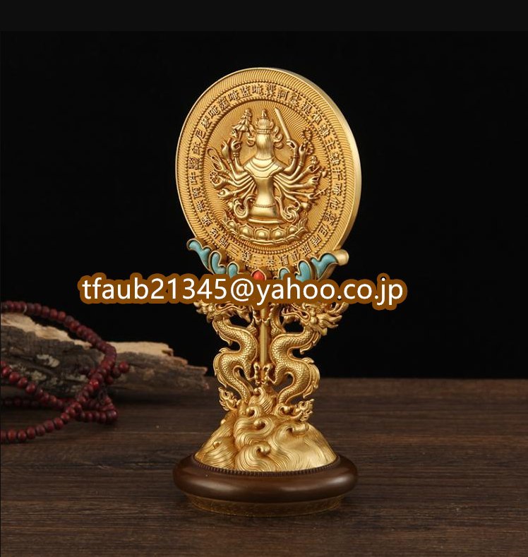 「密教法具 寺院仏具」極上品 準提鏡 准胝観音 仏具 高さ20cm拍卖