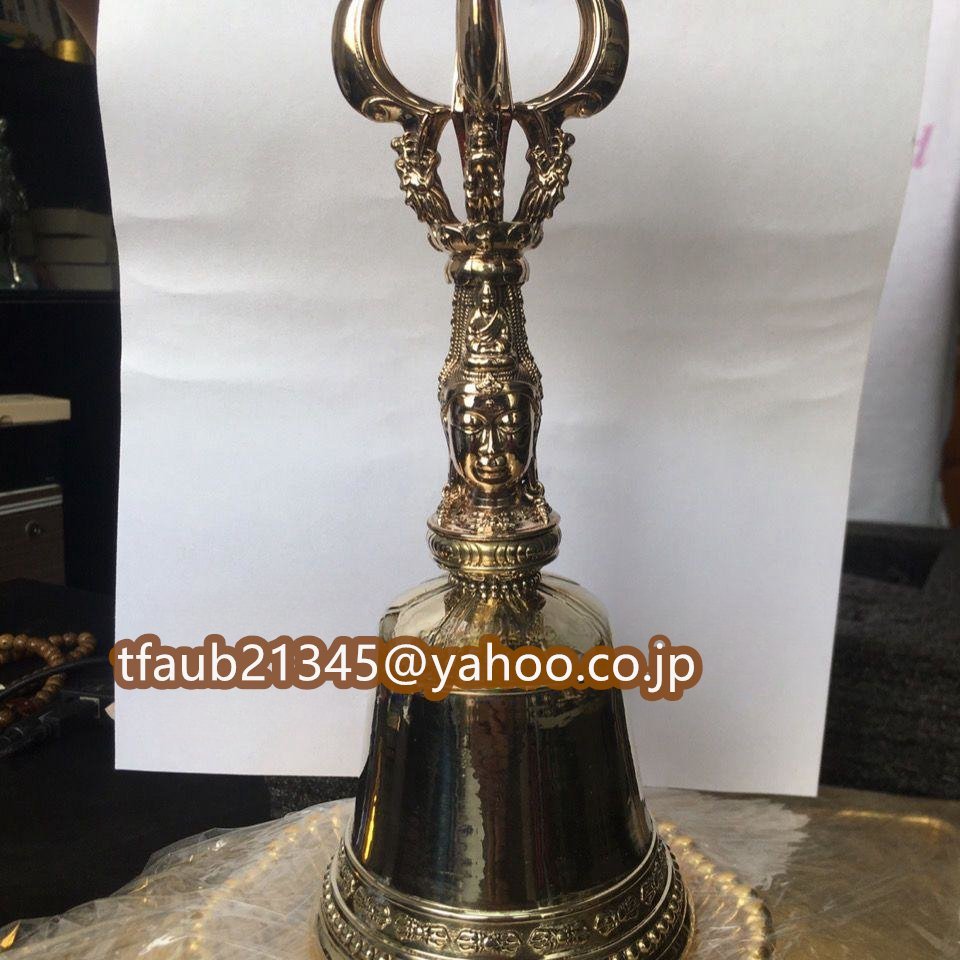 「密教法具 寺院仏具」 極上品 金剛鈴 観音菩薩形 仏具 銅製 磨き仕上げ 高さ22cm拍卖