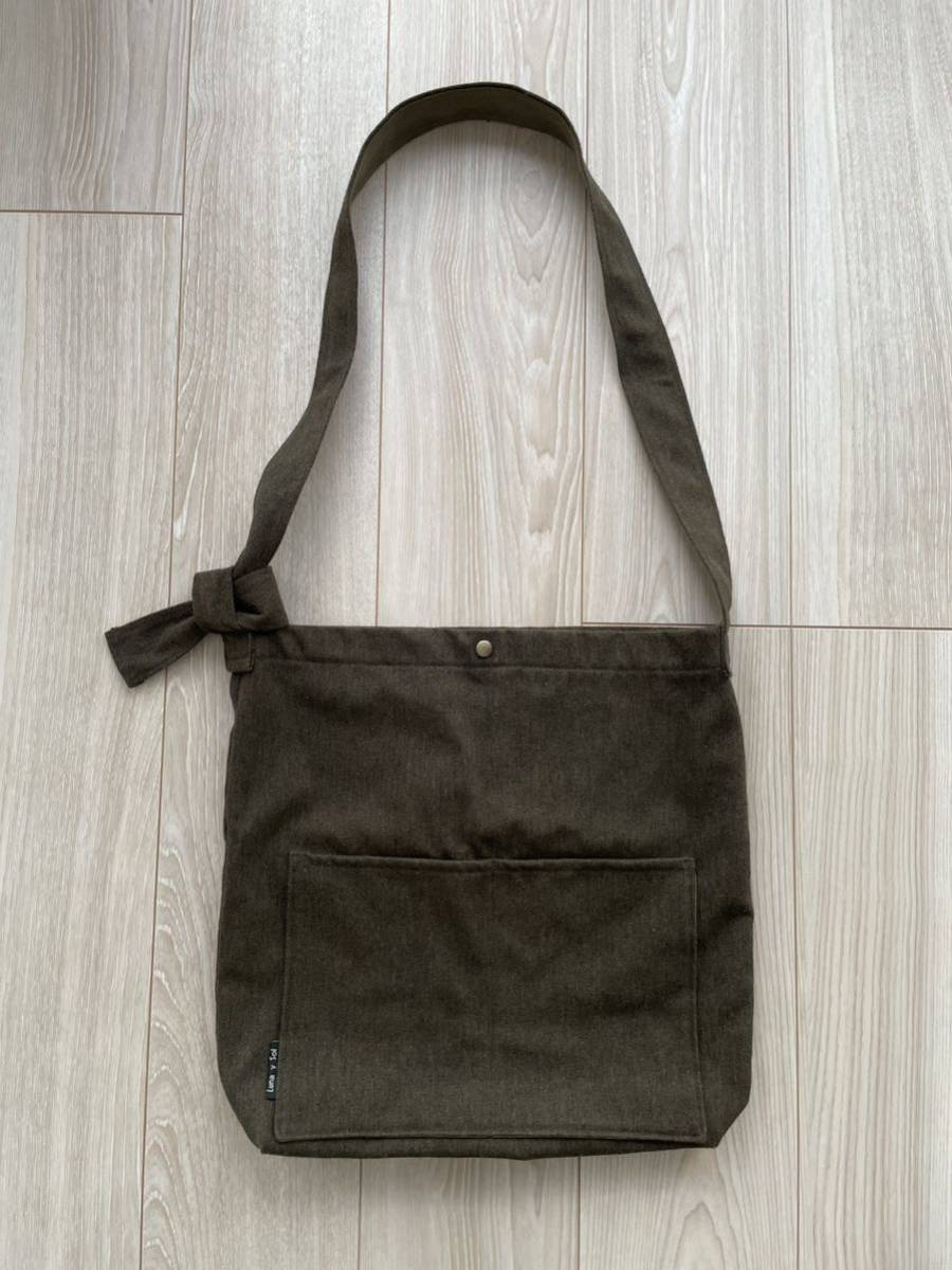 ★新品・未使用★ショルダー バッグ★斜め掛け★オーダーメイド品★布製★カーキ拍卖