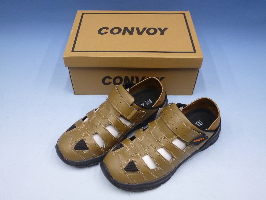 CONVOY デイリーサンダル MO-10639 26.5cm キャメル 未使用 かかと踏める拍卖