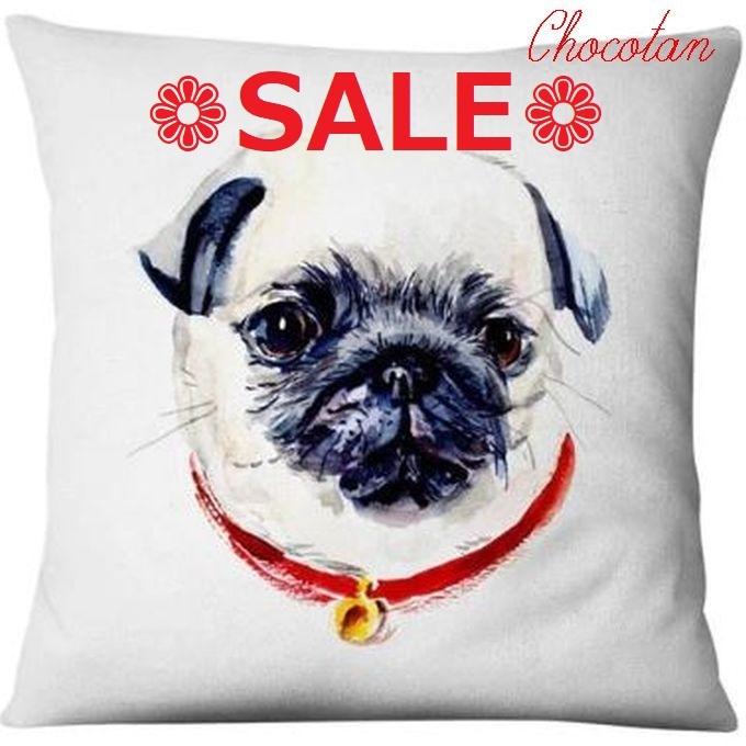 【送料無料】SALE パグ Zイラスト クッションカバー【新品】拍卖