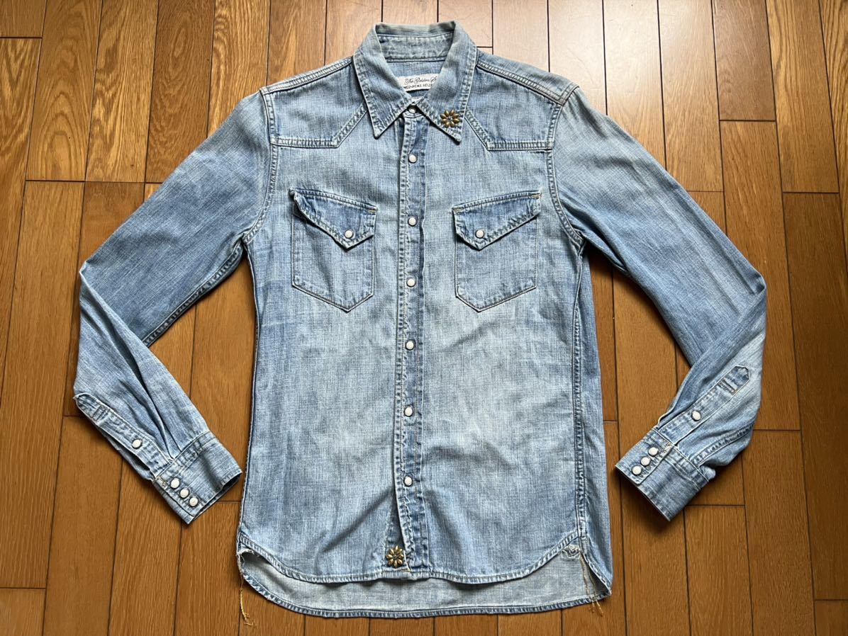 レミレリーフ REMI RELIEF ウエスタンデニムシャツ スタッズシャツ S拍卖