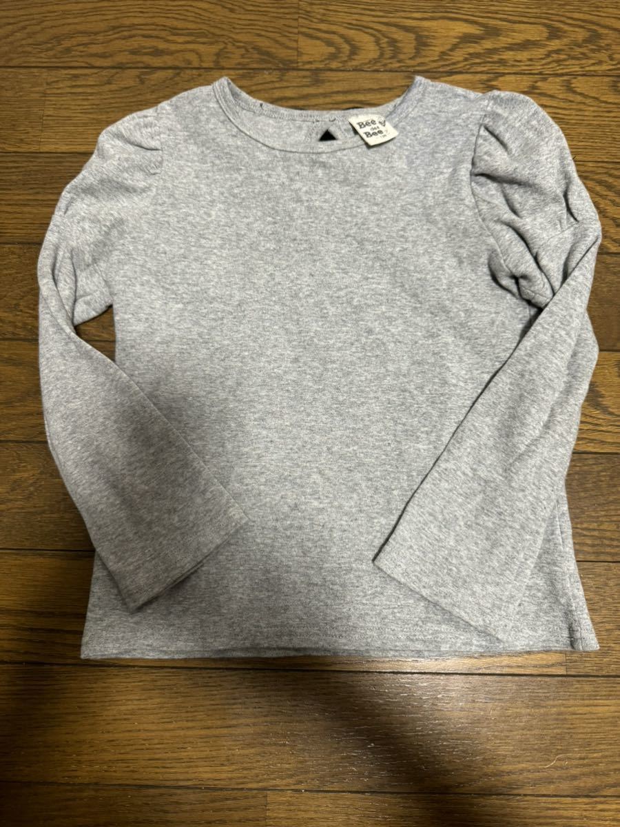 Bee後ろリボン長袖カットソー120サイズ双子②拍卖