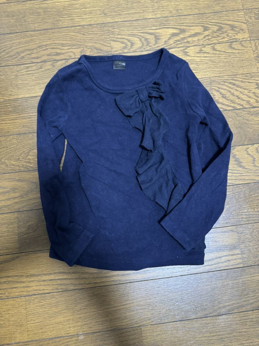 Roraフリルリボン長袖カットソー120サイズ双子②拍卖