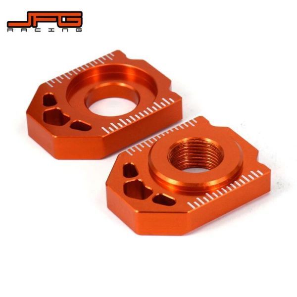 F023:二輪車用リアチェーンアジャスターフィッシュブロック ktm sx sxf xc xcf exc excf xcw xcfw 85 125 150 200 250 300 350 450 525 530拍卖
