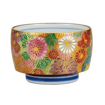 九谷焼! ☆花詰ぐい呑☆ K8-1130 酒盃 サカズキ 杯 お猪口 ギフト拍卖