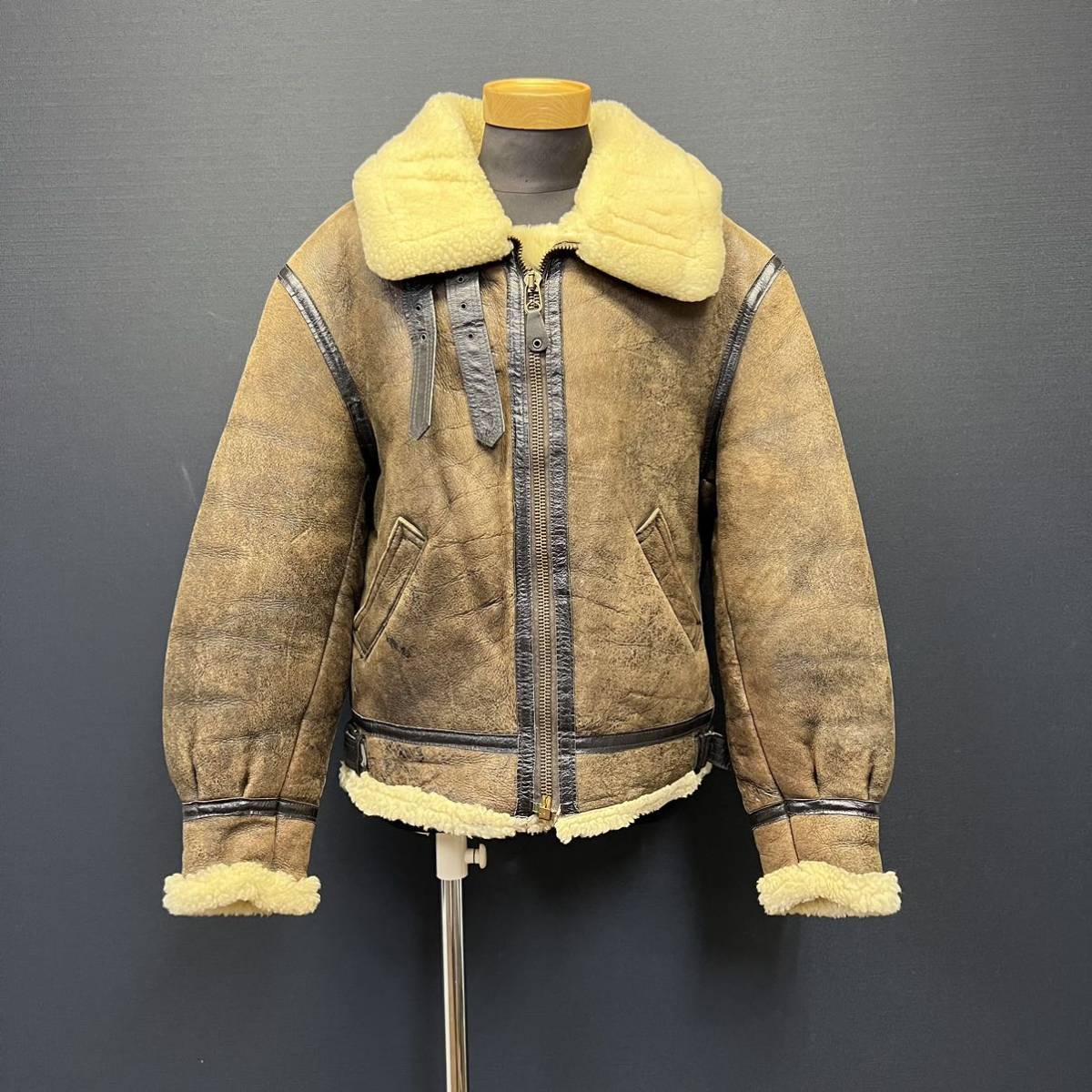 AVIREX BOMBER JACKET B-3 FLIGHT size 38 アヴィレックス アビレックス ボンバージャケット フライトジャケット レザージャケット A-328拍卖