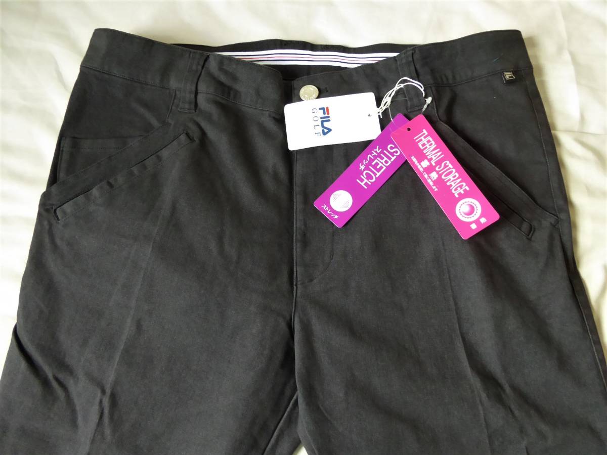 FILA GOLF フィラ ゴルフ ストレッチ 蓄熱ツイル テーパード ゴルフパンツ 90 黒 92cm ② 拍卖