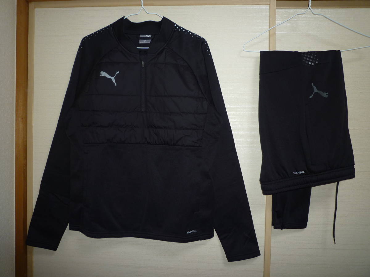 プーマ 裏起毛 ハーフジップ上下 トップスMサイズ パンツSサイズ拍卖