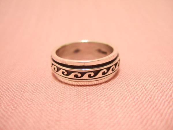 横浜最新 925SILVER銀スピンリング波♪13または16号 送料220円ξgRξ ξ53s拍卖